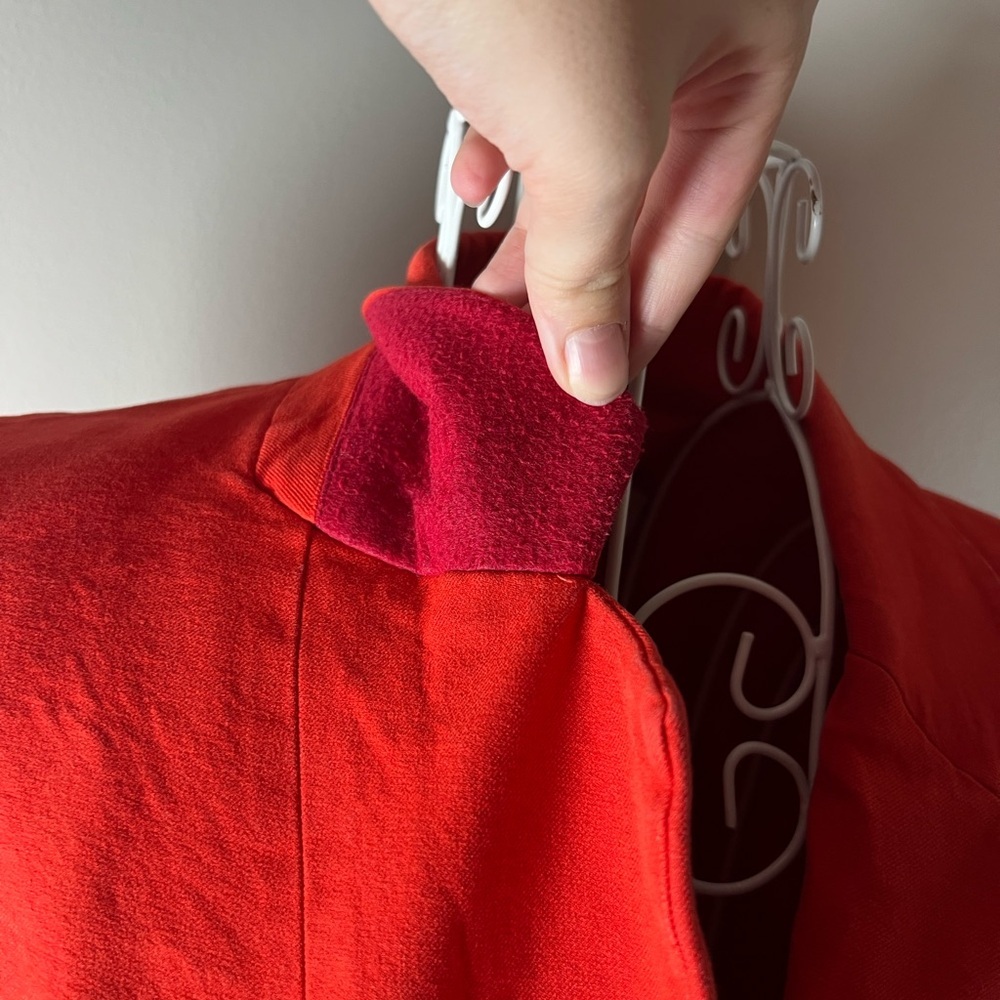 Derek Lam 10 Crosby Noah Single Breasted Jacket Tomato Red Career Cotton Size 4 - Picture 5 of 8